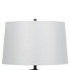 31 Inch Table Lamp, Crackled Black Glass w Night Light, White Shade