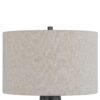 Tiy 30 Inch Table Lamp, White Hardback Drum Shade, Gray Iron Cone Base