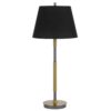 Siu 30 Inch Table Lamp, Gold Metal Thin Pole w Finial, Black Shade