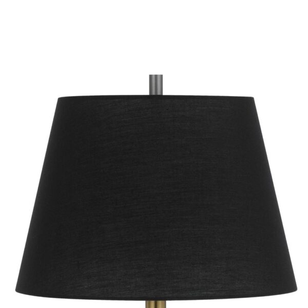 Siu 30 Inch Table Lamp, Gold Metal Thin Pole w Finial, Black Shade