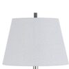 Siu 30 Inch Table Lamp, Chrome Metal Thin Pole w Finial, White Shade