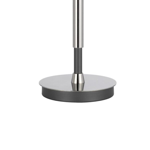 Siu 30 Inch Table Lamp, Chrome Metal Thin Pole w Finial, White Shade