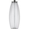 Leno 32 Inch Table Lamp, Leaf Pattern Clear Glass Base, Beige Shade