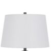 Hay 33 Inch Table Lamp, Diamond Pattern Glass Base, White Fabric Shade