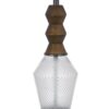 Hay 33 Inch Table Lamp, Diamond Pattern Glass Base, White Fabric Shade