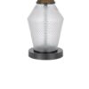 Hay 33 Inch Table Lamp, Diamond Pattern Glass Base, White Fabric Shade
