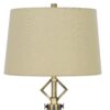 Rizo 32 Inch Table Lamp, Tapered Style Frosted Glass Base, Beige Shade