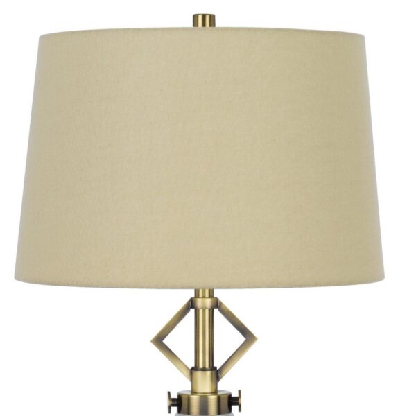 Rizo 32 Inch Table Lamp, Tapered Style Frosted Glass Base, Beige Shade