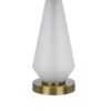 Rizo 32 Inch Table Lamp, Tapered Style Frosted Glass Base, Beige Shade