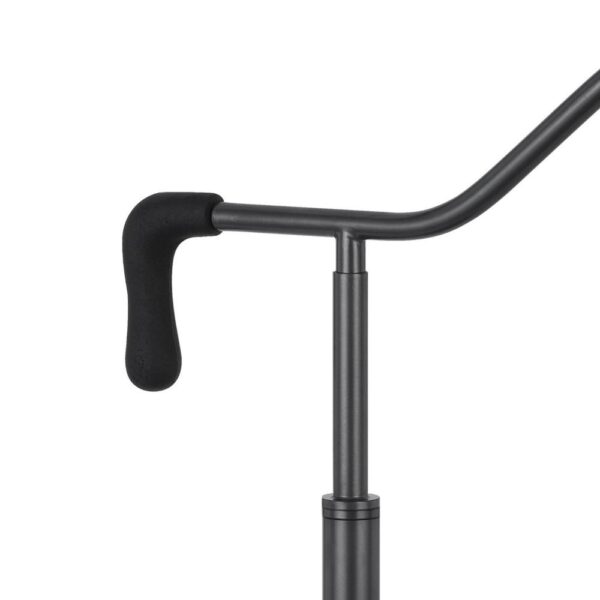 Loga 27 Inch Desk Lamp w Adjustable Cage Style Shade, Black Iron