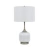 Myra Table Lamp Set of 2, Fluted Accent Glass Base, White Fabric Shade