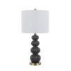 Lomy 26 Inch Table Lamp Set of 2, Stacked Ball Gray Black, White Shade