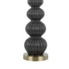 Lomy 26 Inch Table Lamp Set of 2, Stacked Ball Gray Black, White Shade