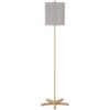 Plue 62 Inch Floor Lamp, Brown Pole w Star Wood Base, White Shade