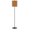 Plue 63 Inch Floor Lamp, Black Pole w Round Base, Cork Drum Shade
