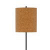 Plue 63 Inch Floor Lamp, Black Pole w Round Base, Cork Drum Shade