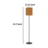 Plue 63 Inch Floor Lamp, Black Pole w Round Base, Cork Drum Shade