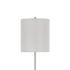 Plue 63 Inch Floor Lamp, Chrome Pole Round Base, Off White Drum Shade
