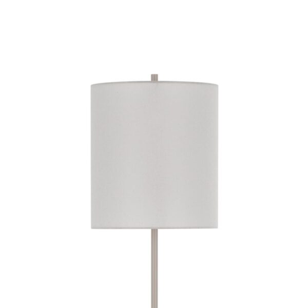 Plue 63 Inch Floor Lamp, Chrome Pole Round Base, Off White Drum Shade