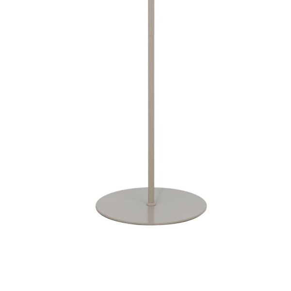 Plue 63 Inch Floor Lamp, Chrome Pole Round Base, Off White Drum Shade