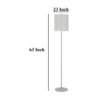 Plue 63 Inch Floor Lamp, Chrome Pole Round Base, Off White Drum Shade
