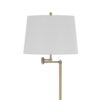 Tomi 63 Inch Floor Lamp, Double Swing Arm, Brass Metal, White Shade