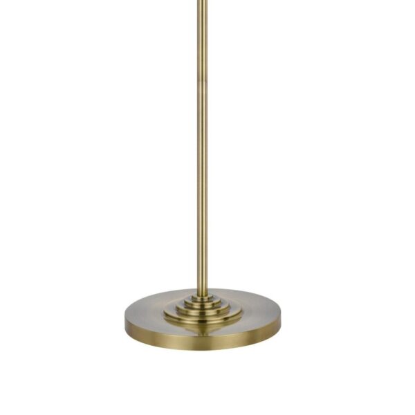 Tomi 63 Inch Floor Lamp, Double Swing Arm, Brass Metal, White Shade