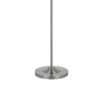 Tomi 63 Inch Floor Lamp, Double Swing Arm, Brushed Steel, White Shade