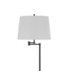 Tomi 63 Inch Floor Lamp, Double Swing Arm, Bronze Metal, White Shade