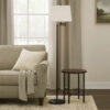 Tomi 63 Inch Floor Lamp, Double Swing Arm, Bronze Metal, White Shade