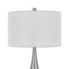 Ege Table Lamp Set of 2, Teardrop Brushed Steel Base, White Shade