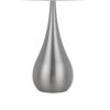 Ege Table Lamp Set of 2, Teardrop Brushed Steel Base, White Shade