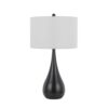 Ege Table Lamp Set of 2, Teardrop Bronze Metal Base, White Shade