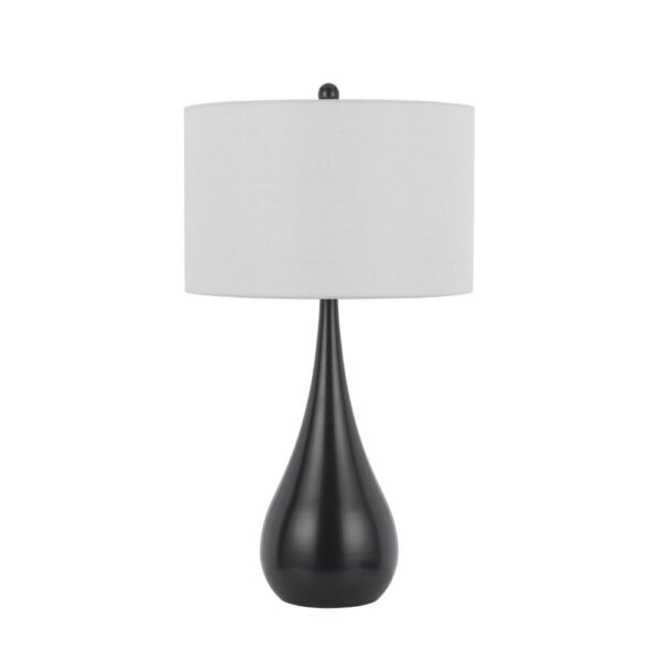 Ege Table Lamp Set of 2, Teardrop Bronze Metal Base, White Shade
