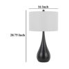 Ege Table Lamp Set of 2, Teardrop Bronze Metal Base, White Shade