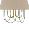 Pomy 24 Inch Chandelier, Hardback Burlap Shade, Gold Black Metal