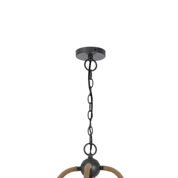 Gemo 25 Inch Chandelier, Crossed Clover Design, Brass Black Metal