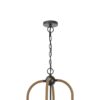 Gemo 36 Inch Chandelier, Crossed Clover Design, Brass Black Metal