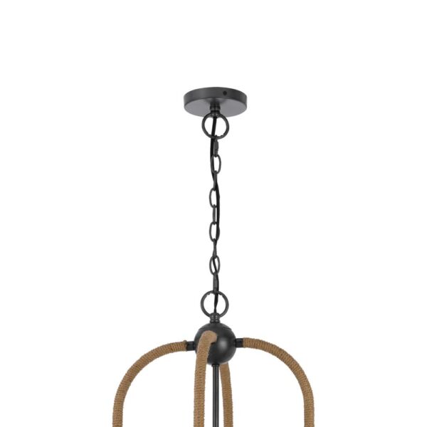 Gemo 36 Inch Chandelier, Crossed Clover Design, Brass Black Metal