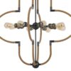 Gemo 36 Inch Chandelier, Crossed Clover Design, Brass Black Metal