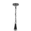 Cora 8 Inch Pendant Light w Gray Gold Chain, Fluted Raindrop Glass
