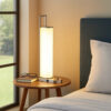 Mora Table Lamp, 2 USB Ports, Dimmer LED Light, Chrome Steel 23 Inch