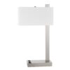 Nacy Table Lamp, 1 Power Outlet and USB Port, Chrome Steel 25 Inch