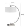 Fory Table Lamp, 2 Outlets, 1 USB Port, Curved Chrome Steel 26 Inch