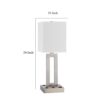 Arny Table Lamp, 1 Outlet, 2 USB, Slim Cutout Steel Base, 24 Inch