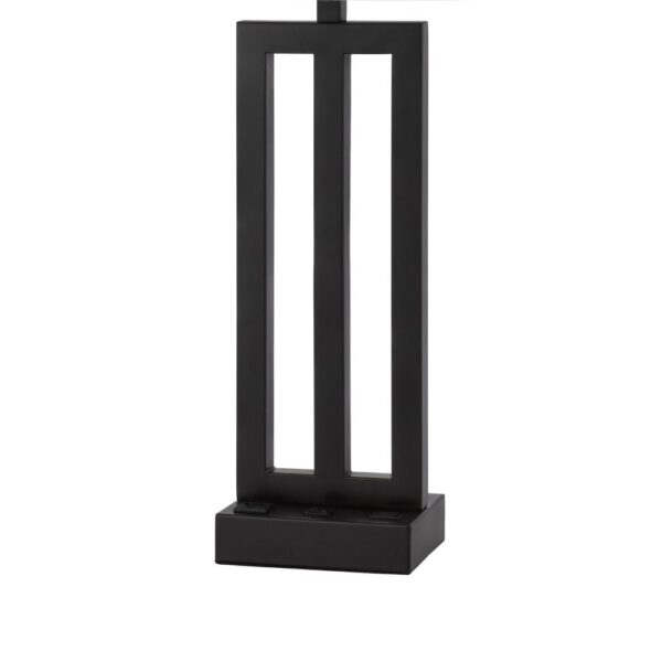 Haney Table Lamp, 1 Outlet, USB Port, Bronze Slim Keyhole Base 30 Inch