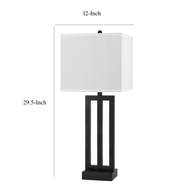 Haney Table Lamp, 1 Outlet, USB Port, Bronze Slim Keyhole Base 30 Inch