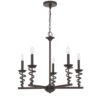 Bah 26 Inch Chandelier, Spiral Candelabra w Hanging Chain, Black