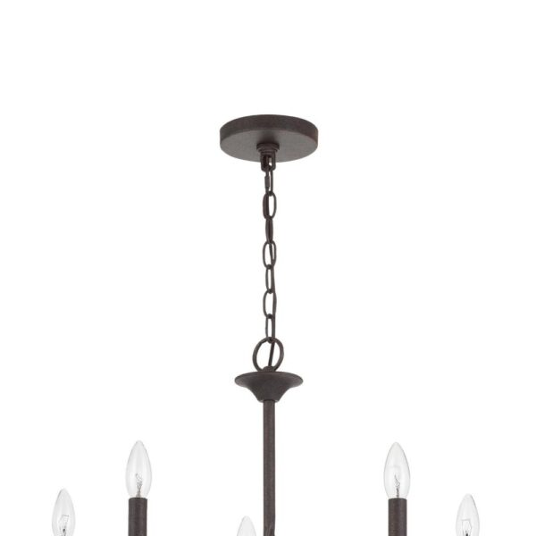 Bah 26 Inch Chandelier, Spiral Candelabra w Hanging Chain, Black