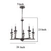 Bah 26 Inch Chandelier, Spiral Candelabra w Hanging Chain, Black
